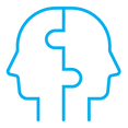 a true partnership graphic of two people connected like a puzzle piece