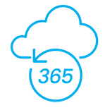 365 days of storage graphic of a cloud a cycle of 365 days