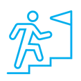 Immediate Value Graphic of a person climbing towards their goals